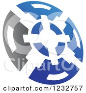 Clipart Of A Blue And Gray Target Logo 4 Royalty Free Vector Illustration