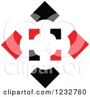 Clipart Of A Red And Black Target Logo Royalty Free Vector Illustration