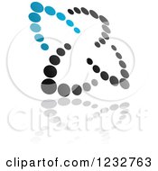 Clipart Of A Blue And Black Windmill Logo And Reflection 6 Royalty Free Vector Illustration