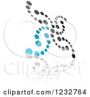Clipart Of A Blue And Black Windmill Logo And Reflection 7 Royalty Free Vector Illustration