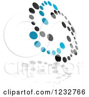 Clipart Of A Blue And Black Windmill Logo And Reflection 9 Royalty Free Vector Illustration