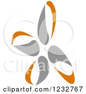 Clipart Of A Gray And Orange Windmill Logo Royalty Free Vector Illustration