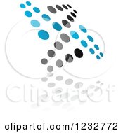 Clipart Of A Blue And Black Windmill Logo And Reflection 2 Royalty Free Vector Illustration