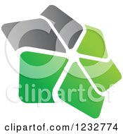 Clipart Of A Green And Gray Windmill Logo 6 Royalty Free Vector Illustration