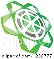 Poster, Art Print Of Green And Gray Windmill Logo