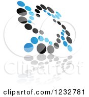 Clipart Of A Blue And Black Windmill Logo And Reflection 12 Royalty Free Vector Illustration