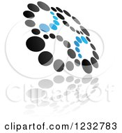 Clipart Of A Blue And Black Windmill Logo And Reflection 18 Royalty Free Vector Illustration