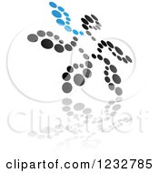 Clipart Of A Blue And Black Windmill Logo And Reflection 16 Royalty Free Vector Illustration