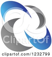 Clipart Of A Blue And Gray Windmill Logo 11 Royalty Free Vector Illustration