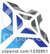 Clipart Of A Blue And Gray Windmill Logo 12 Royalty Free Vector Illustration