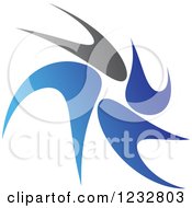 Clipart Of A Blue And Gray Windmill Logo 13 Royalty Free Vector Illustration