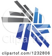 Clipart Of A Blue And Gray Windmill Logo 6 Royalty Free Vector Illustration