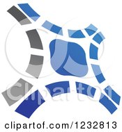 Clipart Of A Blue And Gray Windmill Logo 5 Royalty Free Vector Illustration