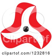 Clipart Of A Red And Black Windmill Logo Royalty Free Vector Illustration