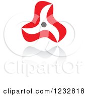 Clipart Of A Red And Black Windmill Logo And Reflection Royalty Free Vector Illustration