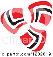 Clipart Of A Red And Black Windmill Logo 2 Royalty Free Vector Illustration