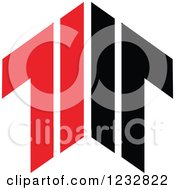 Clipart Of A Red And Black Arrow Logo Royalty Free Vector Illustration