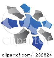 Clipart Of A Blue And Gray Arrow Logo Royalty Free Vector Illustration