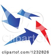 Clipart Of A Blue And Red Arrow Logo 2 Royalty Free Vector Illustration