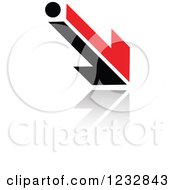 Clipart Of A Red And Black Arrow Logo And Reflection 2 Royalty Free Vector Illustration
