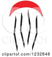 Clipart Of A Red And Black Jellyfish Logo Royalty Free Vector Illustration