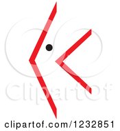 Clipart Of A Red And Black Fish Logo 11 Royalty Free Vector Illustration
