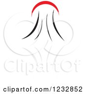 Clipart Of A Red And Black Jellyfish Logo And Reflection 2 Royalty Free Vector Illustration