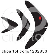 Clipart Of A Red And Black Fish Logo 6 Royalty Free Vector Illustration