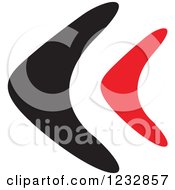 Clipart Of A Red And Black Fish Logo 5 Royalty Free Vector Illustration