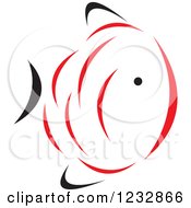 Poster, Art Print Of Red And Black Fish Logo 12