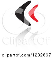Clipart Of A Red And Black Fish Logo And Reflection 4 Royalty Free Vector Illustration