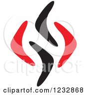 Clipart Of A Red And Black Fish Logo 4 Royalty Free Vector Illustration