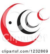 Clipart Of A Red And Black Fish Logo 2 Royalty Free Vector Illustration