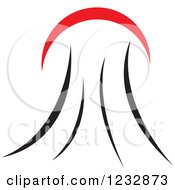 Clipart Of A Red And Black Jellyfish Logo 2 Royalty Free Vector Illustration