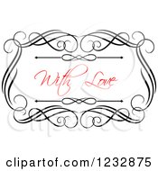 Clipart Of A Red With Love Text And Black Borders 2 Royalty Free Vector Illustration