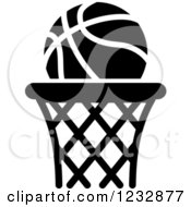 Clipart Of A Black And White Basketball Sports Icon Royalty Free Vector Illustration by Vector Tradition SM