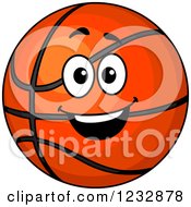 Clipart Of A Happy Basketball Character 2 Royalty Free Vector Illustration