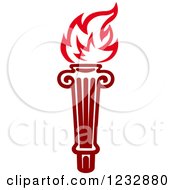 Clipart Of A Flaming Red Torch 17 Royalty Free Vector Illustration