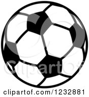 Clipart Of A Black And White Soccer Ball Sports Icon Royalty Free Vector Illustration by Vector Tradition SM
