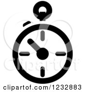 Poster, Art Print Of Black And White Stop Watch Sports Icon