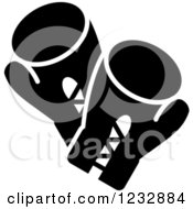 Clipart Of A Black And White Boxing Gloves Sports Icon Royalty Free Vector Illustration