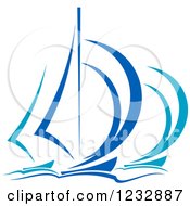 Poster, Art Print Of Blue Regatta Yachts Or Sailboats