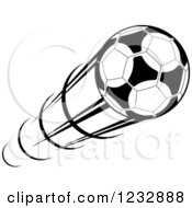 Poster, Art Print Of Black And White Flying Soccer Ball 5