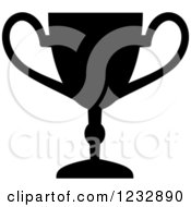 Clipart Of A Black And White Sports Trophy Cup Icon Royalty Free Vector Illustration