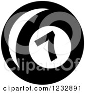 Clipart Of A Black And White 7 Ball Sports Icon Royalty Free Vector Illustration