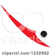 Clipart Of A Red And Black Abstract Person Diving Logo Royalty Free Vector Illustration