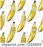 Clipart Of A Seamless Background Of Happy Bananas Royalty Free Vector Illustration