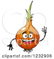 Clipart Of A Happy Yellow Onion Gesturing Ok Royalty Free Vector Illustration