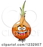 Clipart Of A Happy Yellow Onion Royalty Free Vector Illustration