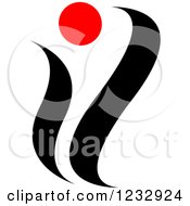 Clipart Of A Red And Black Abstract Person Logo Royalty Free Vector Illustration